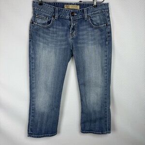 BKE Culture Cropped Stretch Distressed Denim Size 29 Mid-rise Y2K